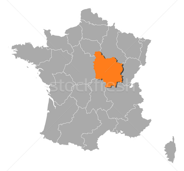 Map of France, Burgundy highlighted Stock photo © Schwabenblitz