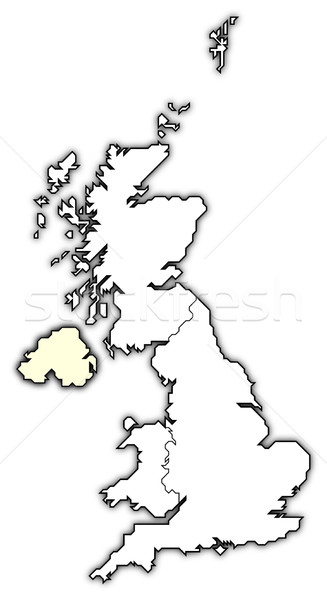 Map of United Kingdom, Northern Ireland highlighted Stock photo © Schwabenblitz