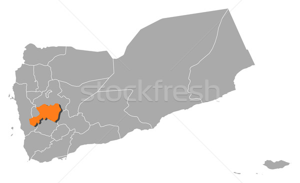 Map of Yemen, Dhamar highlighted Stock photo © Schwabenblitz