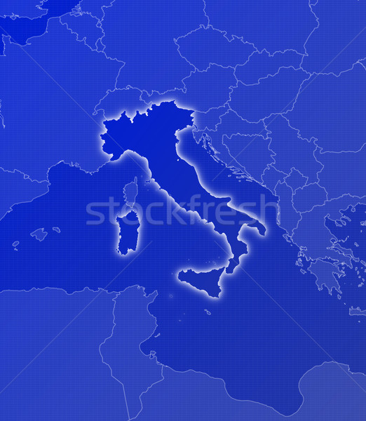 Stockfoto: Kaart · Italië · politiek · verscheidene · regio · abstract