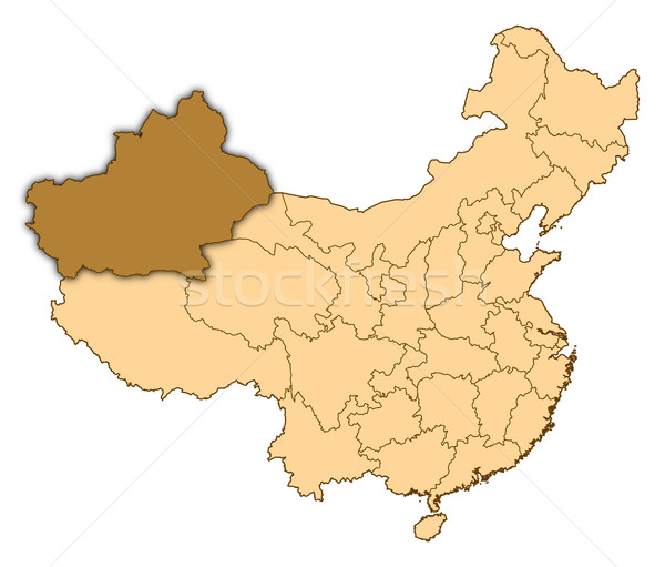 Сток-фото: карта · Китай · аннотация · фон · связи · черный