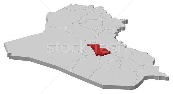 Map of Iraq, Babil highlighted Stock photo © Schwabenblitz