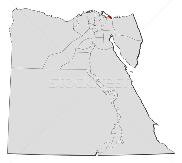 Map of Egypt, Port Said highlighted Stock photo © Schwabenblitz