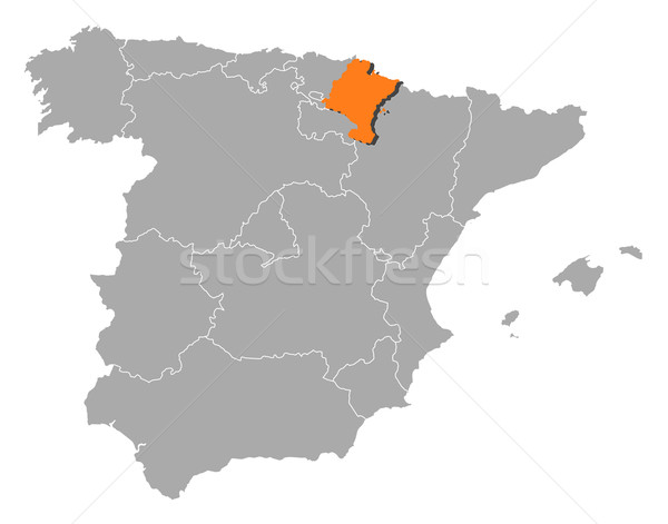 Map of Spain, Navarre highlighted Stock photo © Schwabenblitz