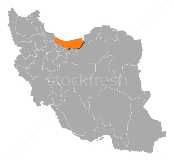 Map of Iran, Mazandaran highlighted Stock photo © Schwabenblitz