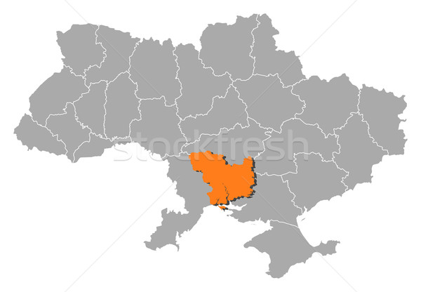 Map of Ukraine, Mykolaiv highlighted Stock photo © Schwabenblitz