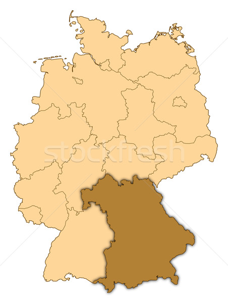 Map of Germany, Bavaria highlighted Stock photo © Schwabenblitz