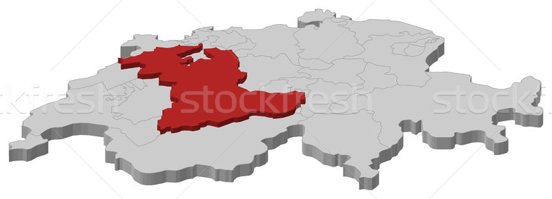 Map of Swizerland, Bern highlighted Stock photo © Schwabenblitz