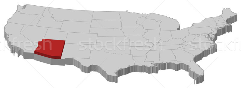 Térkép Egyesült Államok Arizona politikai néhány absztrakt Stock fotó © Schwabenblitz
