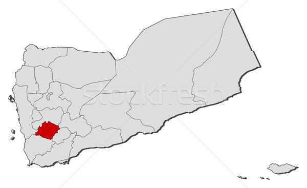 Map of Yemen, Ibb highlighted Stock photo © Schwabenblitz