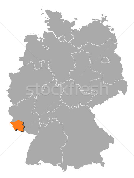 Map of Germany, Saarland highlighted Stock photo © Schwabenblitz