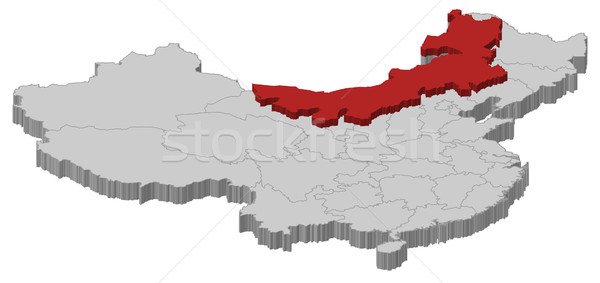 Stock photo: Map of China, Inner Mongolia highlighted