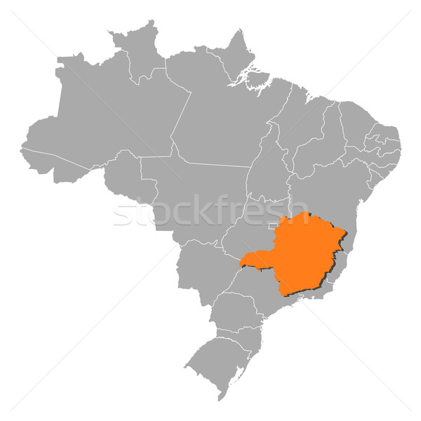 Map of Brazil, Minas Gerais highlighted Stock photo © Schwabenblitz