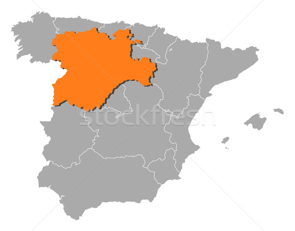 Map of Spain, Castile and Le Stock photo © Schwabenblitz