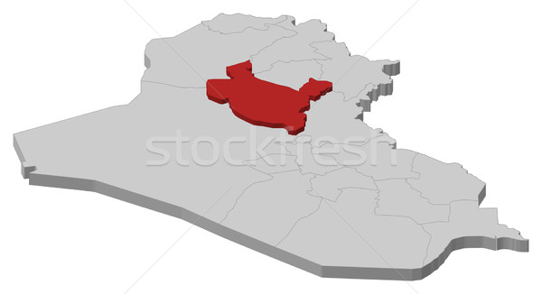 Stock photo: Map of Iraq, Salah ad Din highlighted