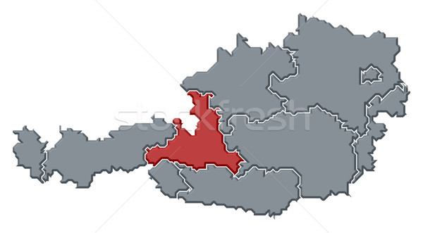 Map of Austria, Salzburg highlighted Stock photo © Schwabenblitz