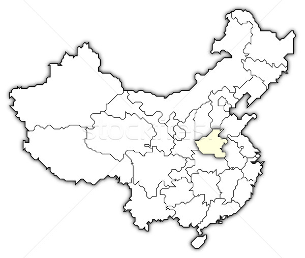 Stock photo: Map of China, Henan highlighted