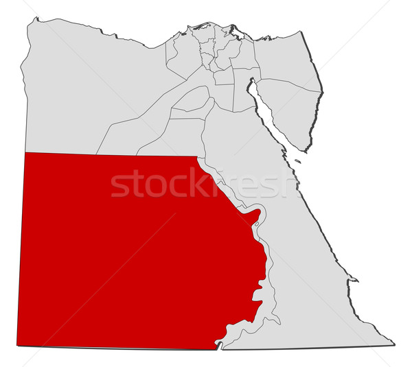 Map of Egypt, New Valley highlighted Stock photo © Schwabenblitz