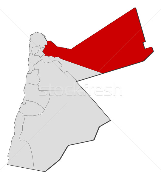 Map of Jordan, Mafraq highlighted Stock photo © Schwabenblitz