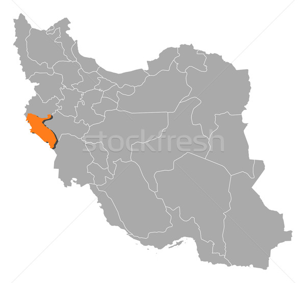 Map of Iran, Ilam highlighted Stock photo © Schwabenblitz