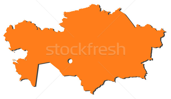 Stock foto: Karte · Kasachstan · politischen · mehrere · Regionen · abstrakten