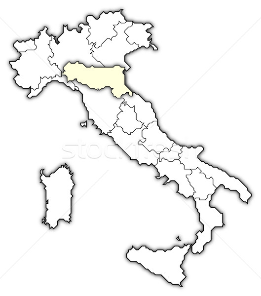 Map of Italy, Emilia-Romagna highlighted Stock photo © Schwabenblitz