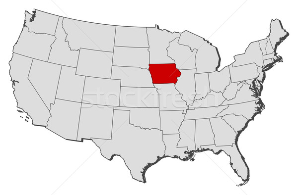 Mapa Estados Unidos Iowa político resumen Foto stock © Schwabenblitz