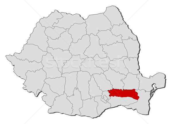 Map of Romania, Ialomita highlighted Stock photo © Schwabenblitz