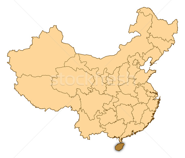 Stock photo: Map of China, Hainan highlighted