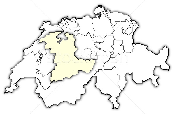 Map of Swizerland, Bern highlighted Stock photo © Schwabenblitz