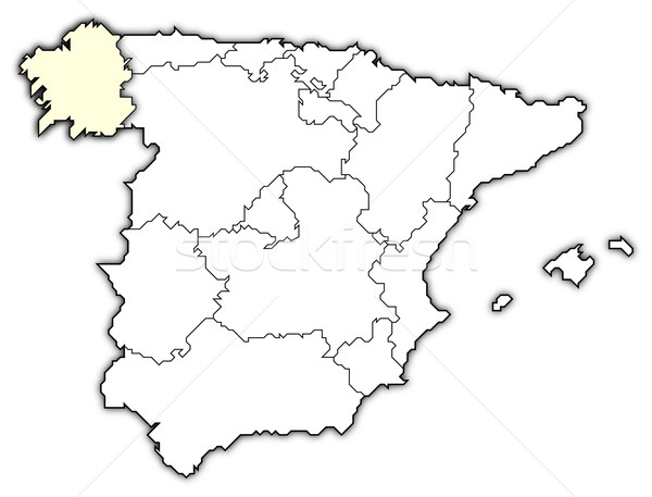 Mappa Spagna galizia politico parecchi regioni Foto d'archivio © Schwabenblitz