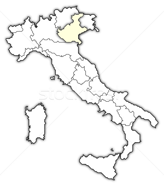 Map of Italy, Veneto highlighted Stock photo © Schwabenblitz