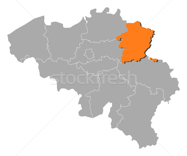 Map of Belgium, Limburg highlighted Stock photo © Schwabenblitz