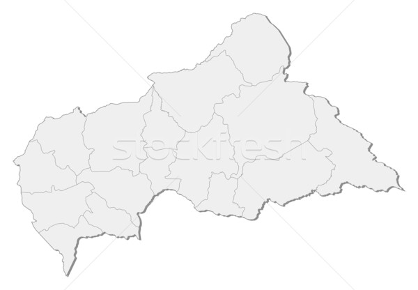 ストックフォト: 地図 · セントラル · アフリカ · 共和国 · 政治的 · いくつかの