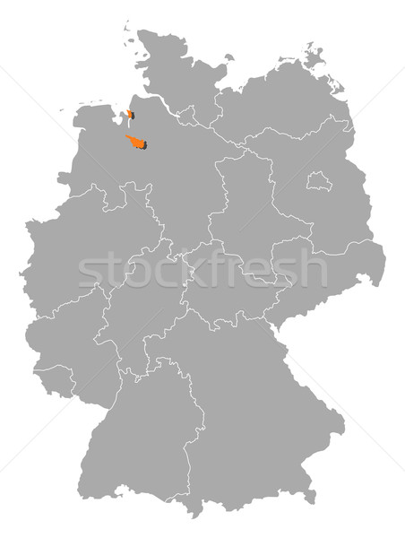 Map of Germany, Bremen highlighted Stock photo © Schwabenblitz