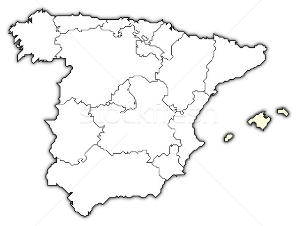 Map of Spain, Balearic Islands highlighted Stock photo © Schwabenblitz