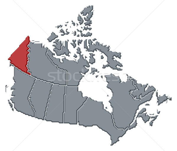 Stock photo: Map of Canada, Yukon highlighted