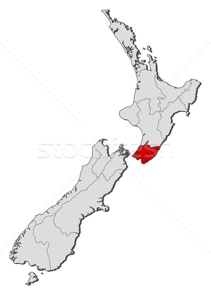 Map of New Zealand, Wellington highlighted Stock photo © Schwabenblitz