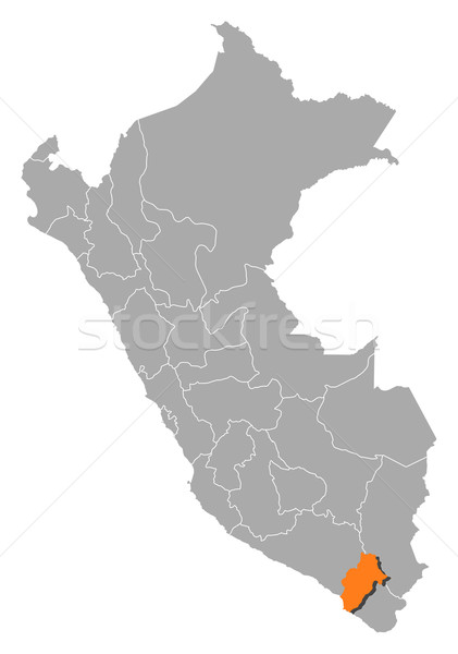 Map of Peru, Moquegua highlighted Stock photo © Schwabenblitz