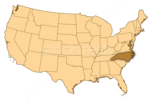 Foto stock: Mapa · Estados · Unidos · Carolina · do · Norte · abstrato · fundo · comunicação