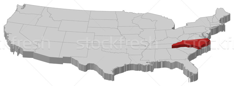 Map of the United States, North Carolina highlighted Stock photo © Schwabenblitz
