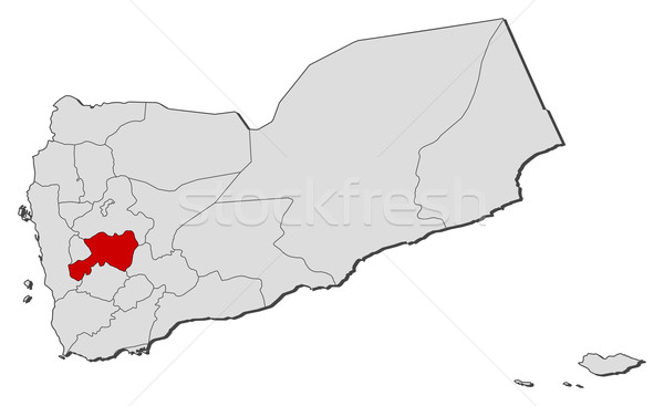 Map of Yemen, Dhamar highlighted Stock photo © Schwabenblitz