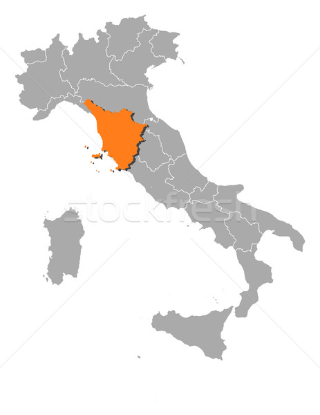 Foto stock: Mapa · Itália · toscana · político · vários · regiões