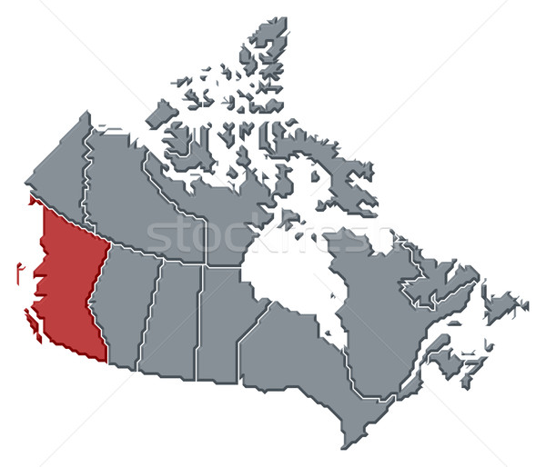 Stock photo: Map of Canada, British Columbia highlighted