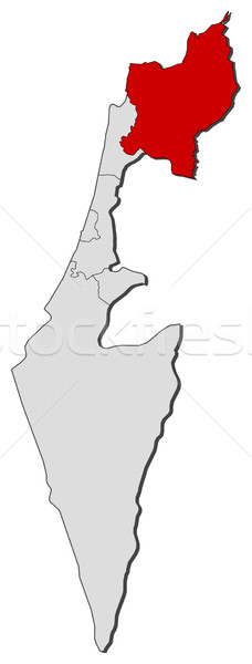 Stock photo: Map of Israel, Northern District highlighted