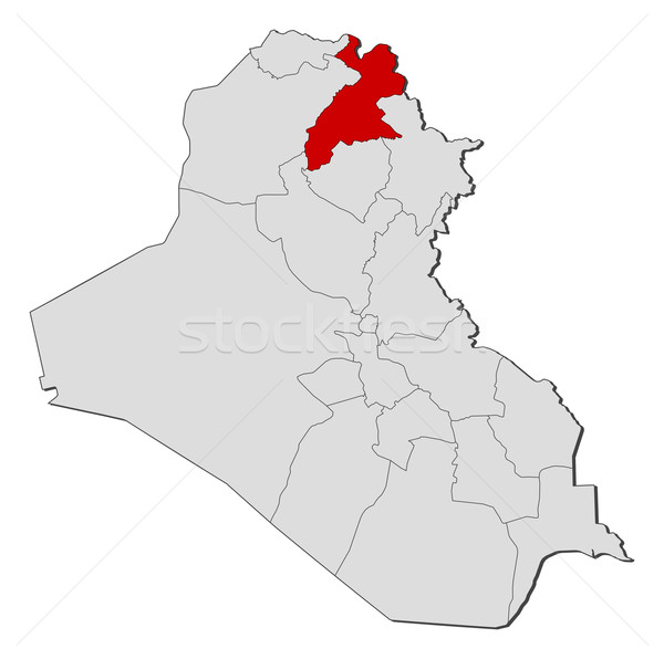 Stock fotó: Térkép · Irak · politikai · néhány · absztrakt · Föld