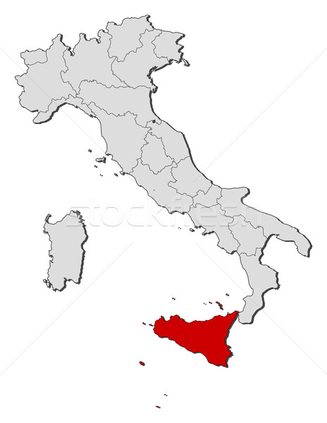 карта Италия политический несколько Сицилия Сток-фото © Schwabenblitz