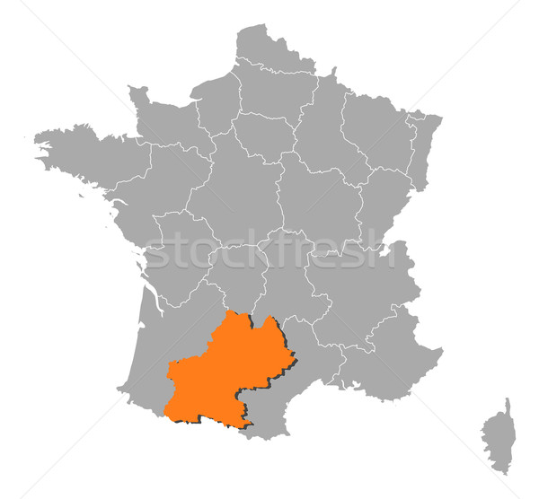 Map of France, Midi-Pyr Stock photo © Schwabenblitz
