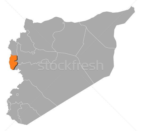 Map of Syria, Tartus highlighted Stock photo © Schwabenblitz