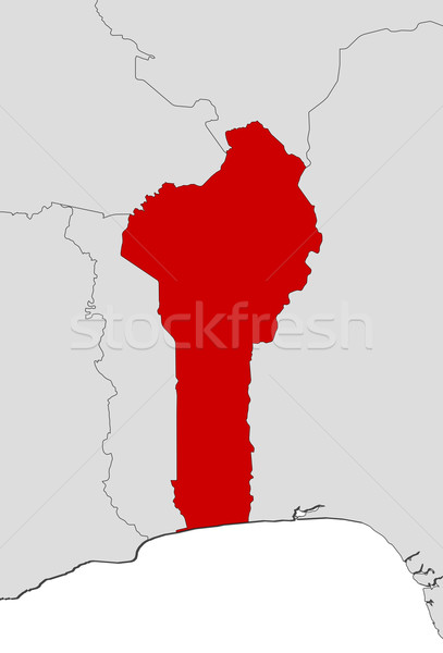 Map of Benin, Benin highlighted Stock photo © Schwabenblitz